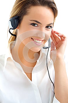 Assistant with headphones