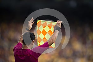 Assistant referee send substitution player signal