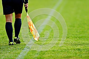 Assistant referee on soccer field