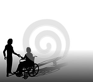 Pomoc osoba v invalidní vozík 