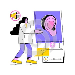 Assistive hearing device abstract concept vector illustration.