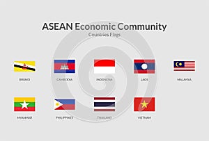 Association of Southeast Asian Nations - ASEAN- Rectangle flag icon