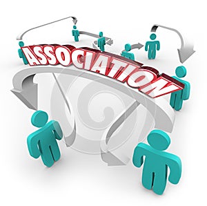 Association Word Connected People Arrows Group Club Organization