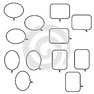 assort of speech balloons. transparent PNG