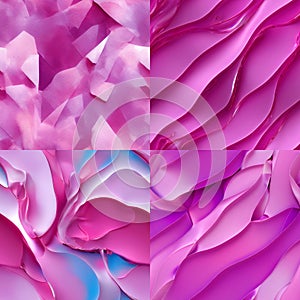 assorted abstract background of pink textures, set of different textures