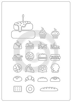 assorted bakery icons. Vector illustration decorative design