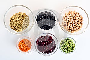 Assorted beans and legumes photo