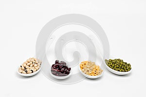 Assorted beans and lentils.