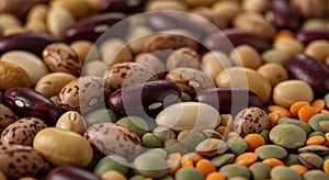 Assorted Beans and Lentils Mix Close Up