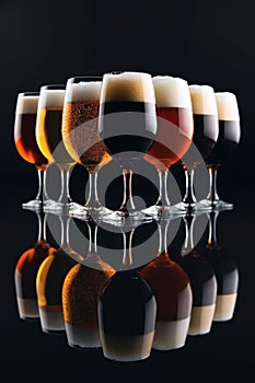 Assorted Beer Glasses on Display