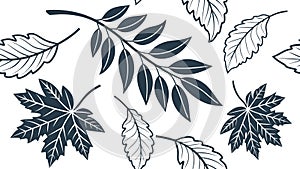 Assorted Botanical Leaves Seamless Pattern Vector, Natural Foliage Background, vector design Generative AI