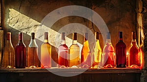 Assorted Bottles of Wine in a Cellar photo