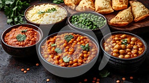 Assorted bean dishes with realistic texture