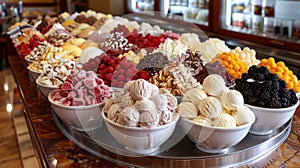 Assorted Bowls of Ice Cream