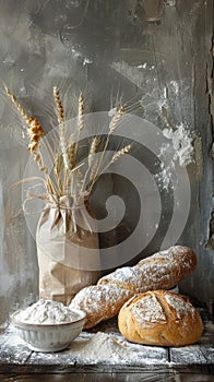 Assorted Bread Loaves on Table