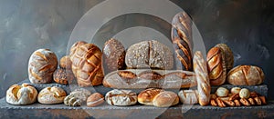 Assorted Breads and Loaves on Table