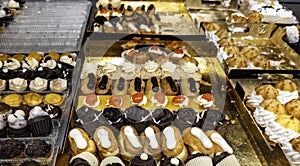 Assorted flavored cakes