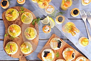 Assorted canape and toast