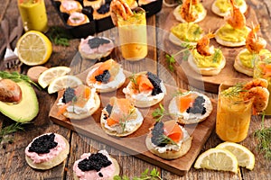 Assorted canape and toast