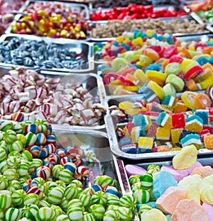 Diverso dulce vistoso dulce en El mercado 
