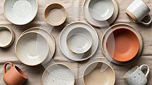 Has a minimalist design some with natural edges and speckled