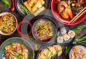 Různorodé čínština jídlo sada 