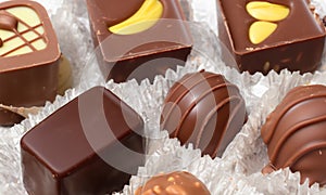 Assorted chocolate candies. Sweet gifts at Easter and also at birthday parties