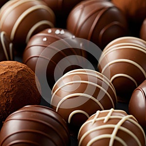 Assorted Chocolate Truffles Close Up