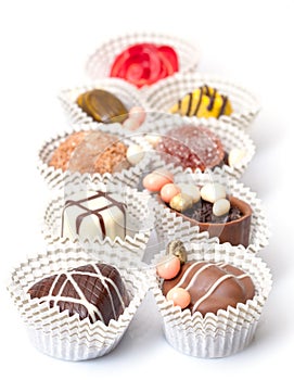 Assorted Chocolates Candy in Paper Basket