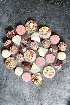 Assorted Chocolates Piled on Table