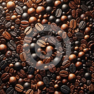 Assorted Coffee Beans Piled Up