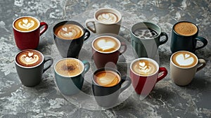 The Assorted Coffee Mugs. AI generated