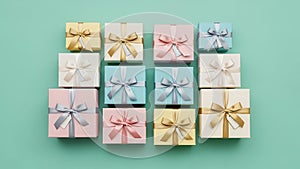Assorted Colored Gift Boxes with Bows