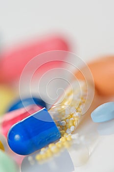 Assorted colored pills