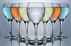 Assorted colored Wineglass for wine glass and food and drink lovers