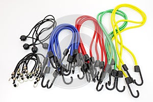 Assorted colorful bungee cprds