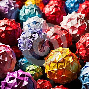 Assorted colorful crumpled paper balls, showing diverse discarded ideas