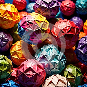 Assorted colorful crumpled paper balls, showing diverse discarded ideas