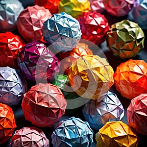 Assorted colorful crumpled paper balls, showing diverse discarded ideas