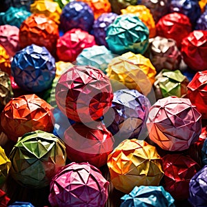 Assorted colorful crumpled paper balls, showing diverse discarded ideas