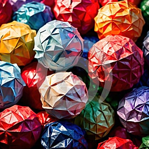 Assorted colorful crumpled paper balls, showing diverse discarded ideas