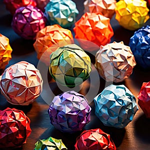 Assorted colorful crumpled paper balls, showing diverse discarded ideas