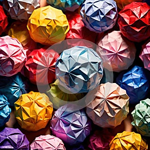 Assorted colorful crumpled paper balls, showing diverse discarded ideas