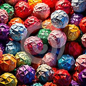 Assorted colorful crumpled paper balls, showing diverse discarded ideas