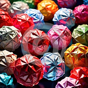 Assorted colorful crumpled paper balls, showing diverse discarded ideas