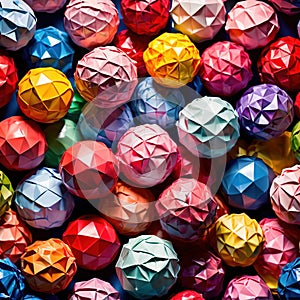 Assorted colorful crumpled paper balls, showing diverse discarded ideas