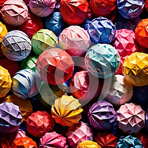 Assorted colorful crumpled paper balls, showing diverse discarded ideas