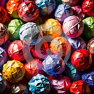 Assorted colorful crumpled paper balls, showing diverse discarded ideas