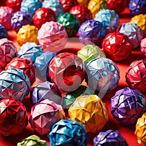 Assorted colorful crumpled paper balls, showing diverse discarded ideas