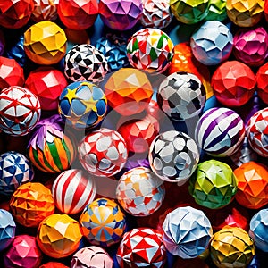 Assorted colorful crumpled paper balls, showing diverse discarded ideas